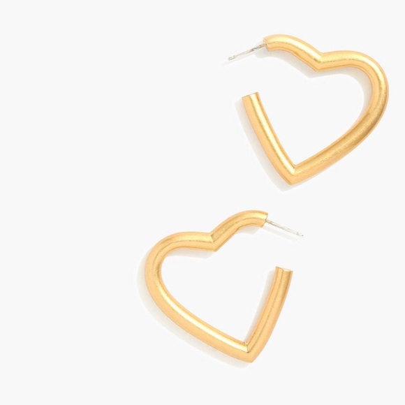 Madewell Jewelry - Madewell Chunky Heart Hoop Earrings